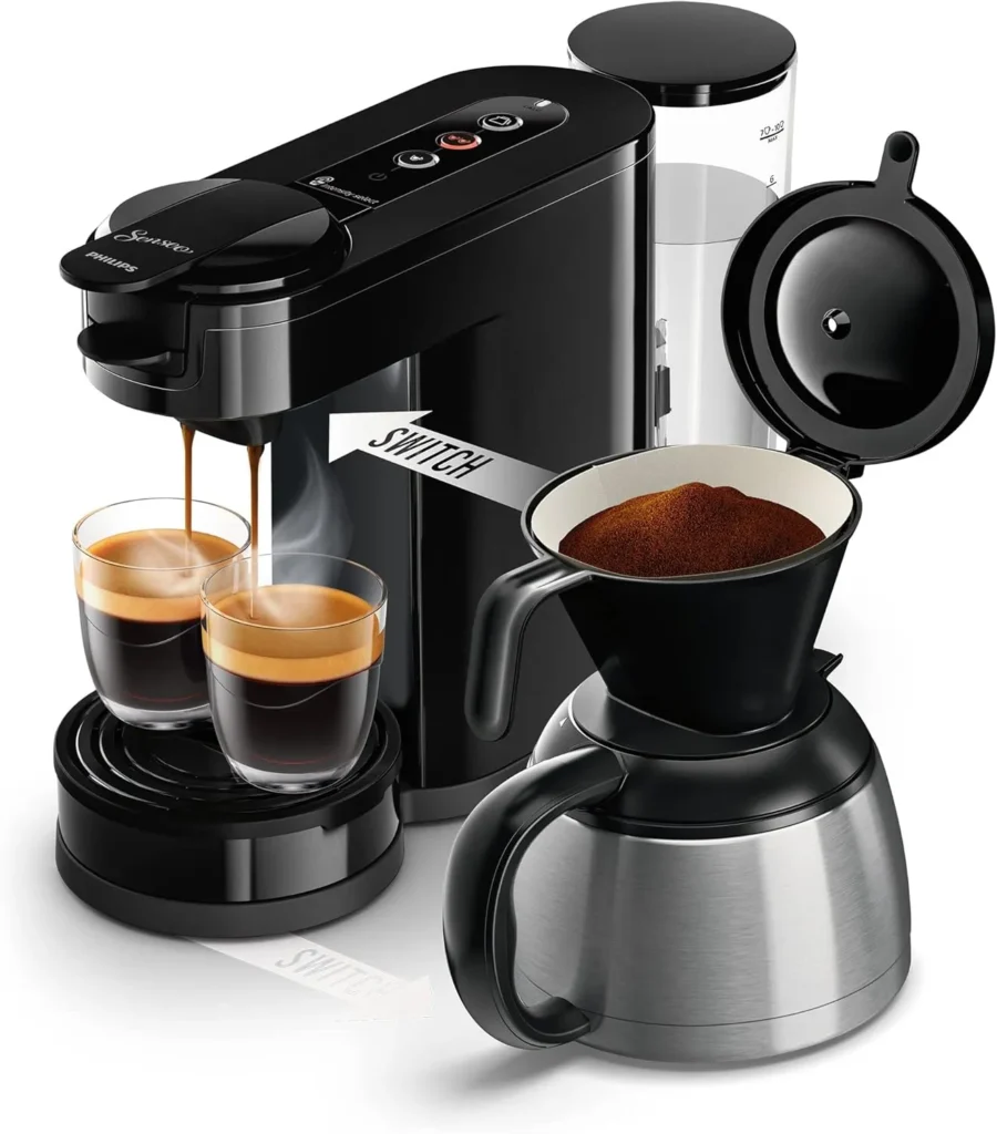 `Cafetera Philips SENSEO Switch HD659265 con cápsulas y filtro de café`