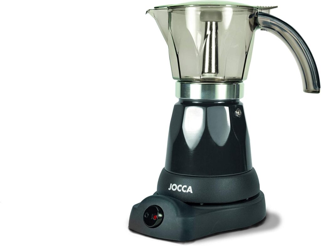 Jocca – Cafetera Italiana Eléctrica 6 Tazas con Base Giratoria 360°